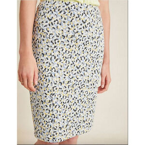 Anthropologie Maeve Pastel Leopard Jacquard Stretch Pencil Skirt • Size S 🔴